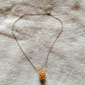 18" Gold plated pinecone necklace
